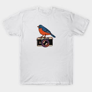 Retro bird on camera T-Shirt